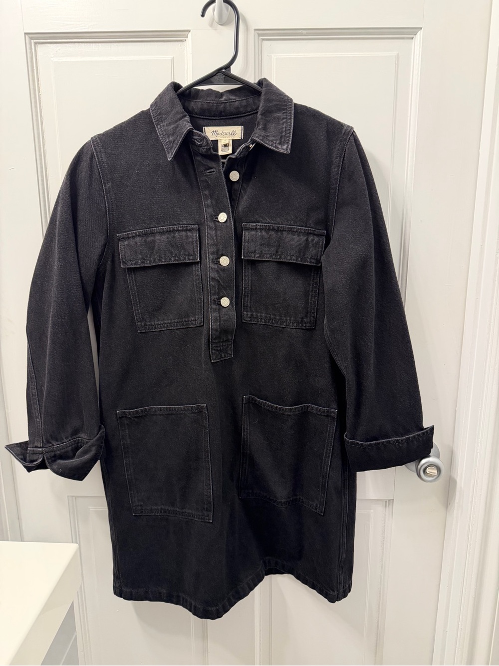 Madewell Black Denim Utility Dress